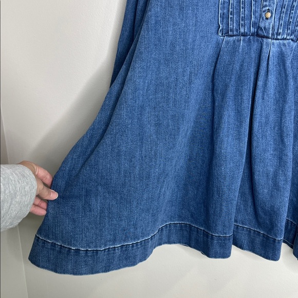 Free People 100% Cotton Baby Blues Denim Swing Oversized Tunic Top size Small - Picture 8 of 14